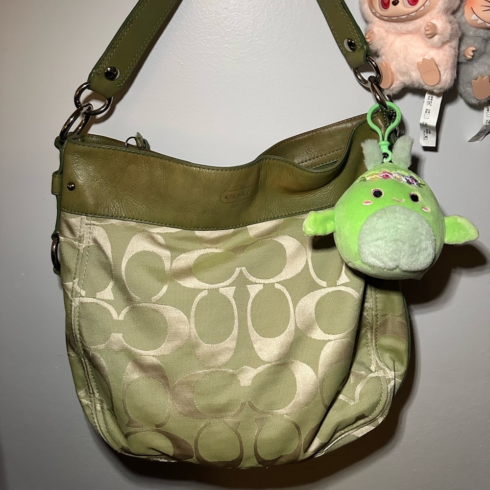 Beautiful Coach Signature Canvas Shoulder Bag